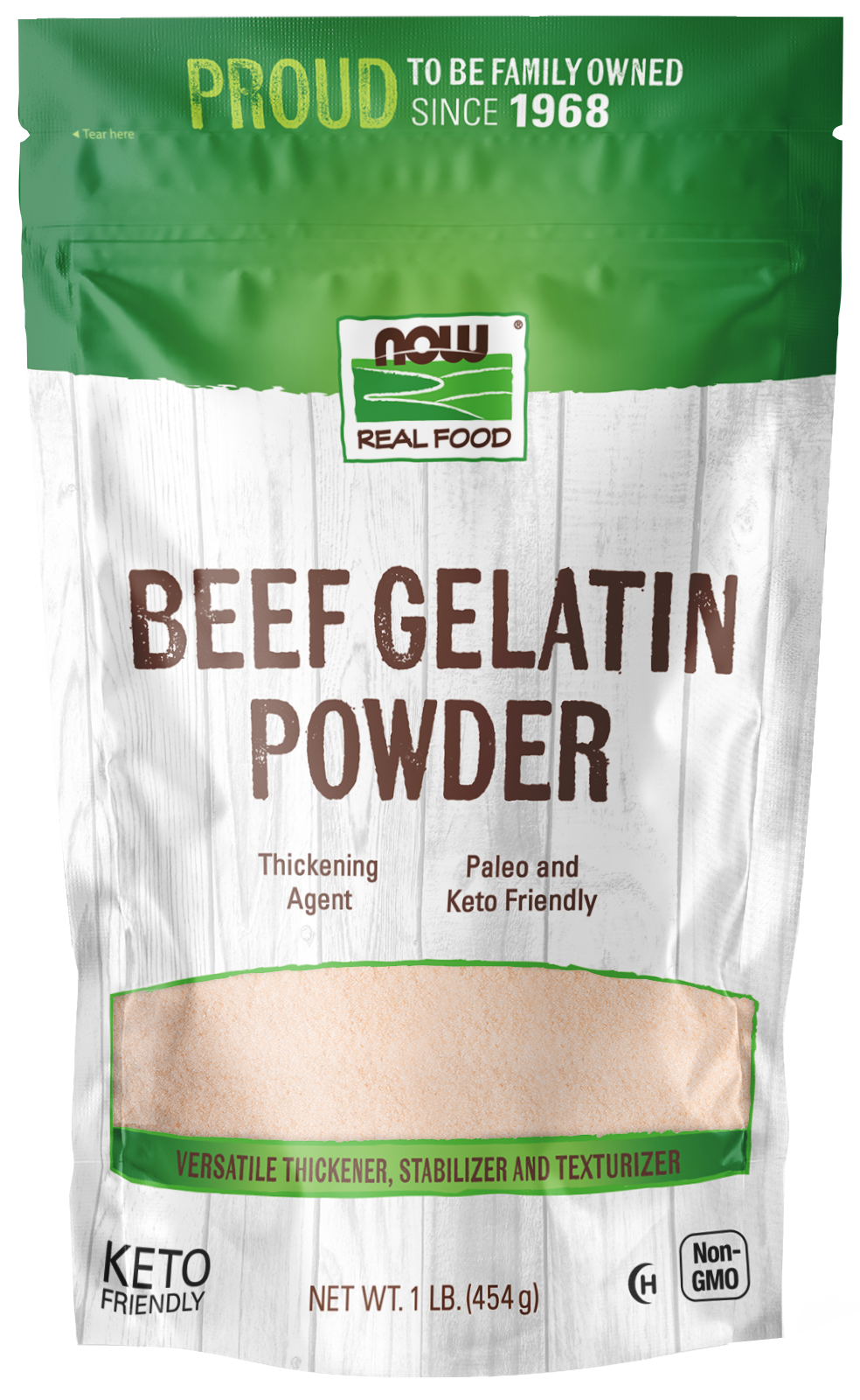 NOW Foods, Beef Gelatin Powder, Thickening Agent, 1 lb