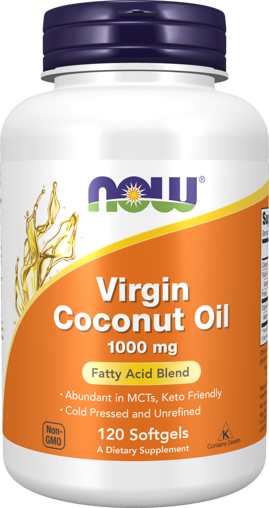 NOW Supplements, Virgin Coconut Oil 1000 mg, Cold Pressed, 120 Softgels