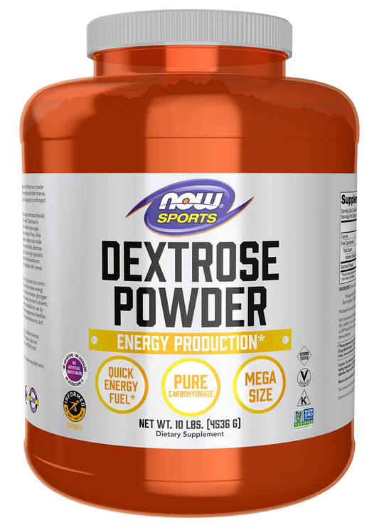 NOW Sports, Dextrose Powder, Simple Carb, Quick Energy Fuel*, 10 lbs
