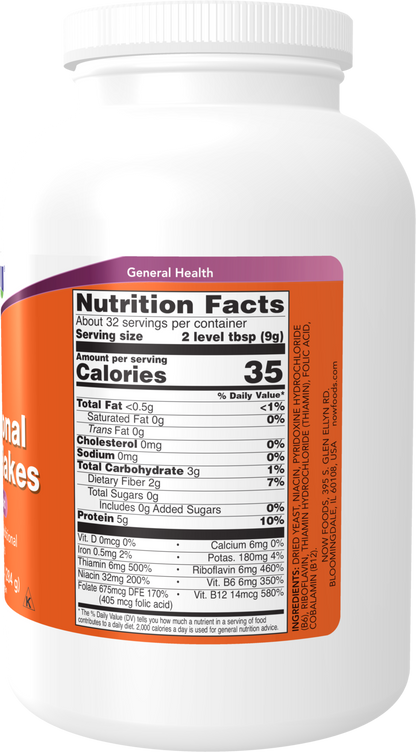 NOW Supplements, Nutritional Yeast Flakes, Fortified, 10 oz