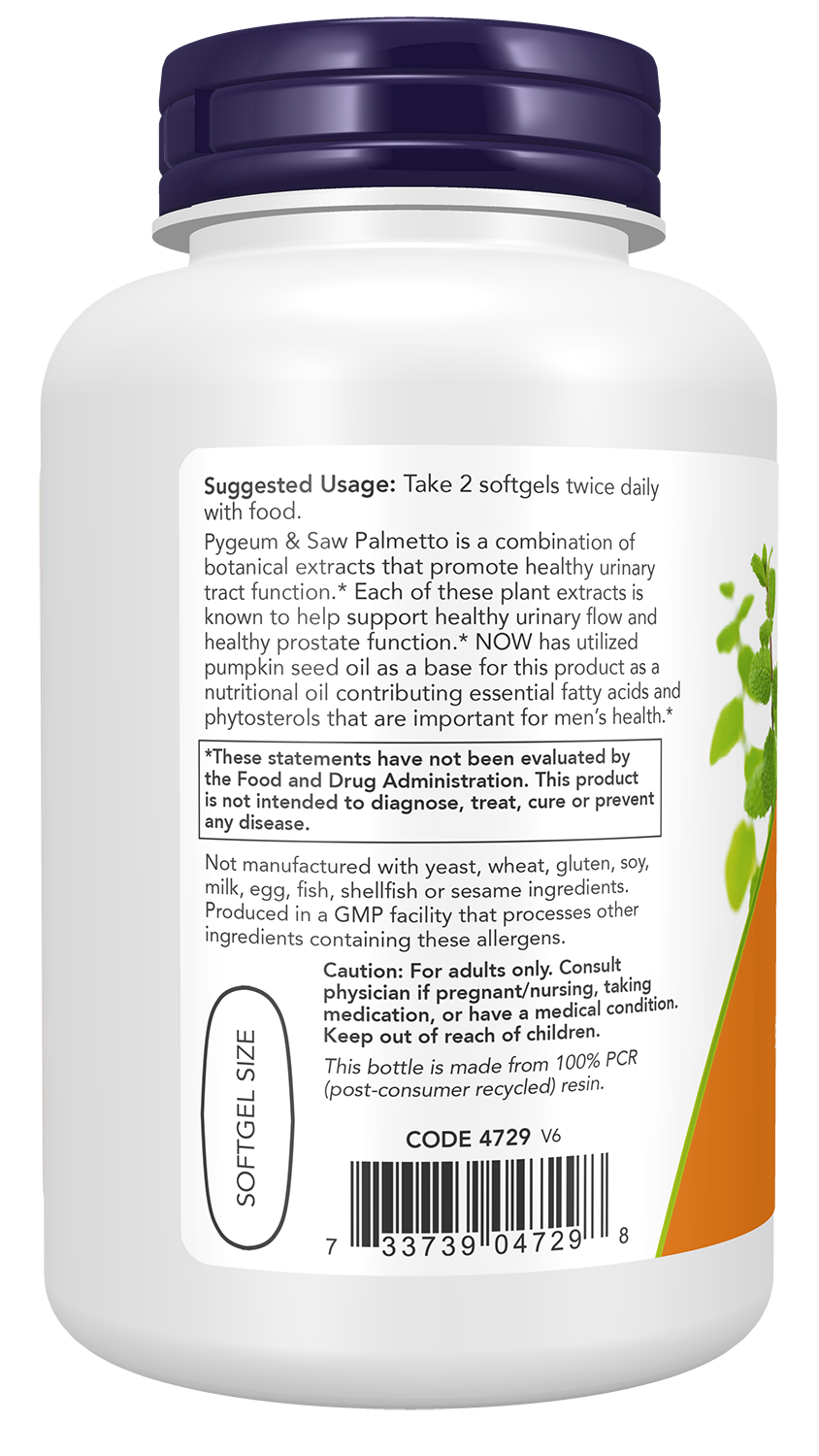 NOW Supplements, Pygeum & Saw Palmetto with Pumpkin Seed Oil, 120 Softgels