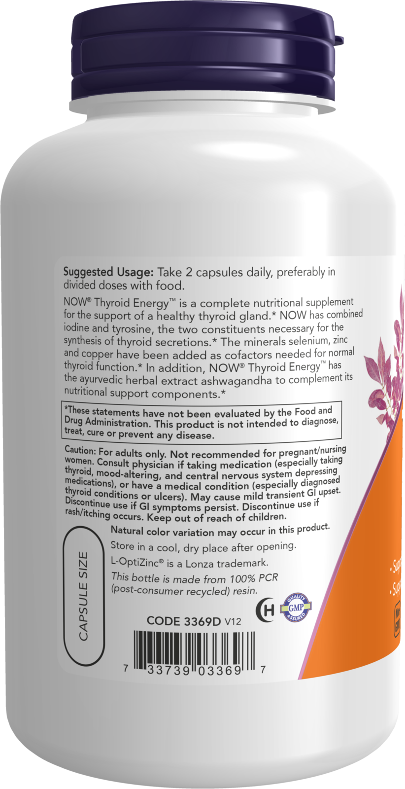 NOW Supplements, Thyroid Energy™, Iodine and Tyrosine, 180 Veg Caps