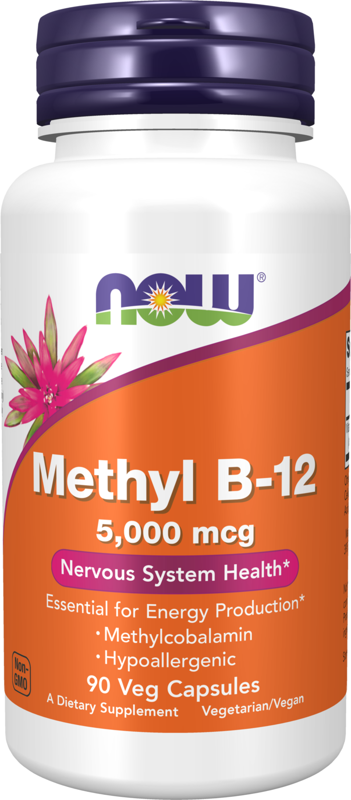 NOW Supplements, Methyl B-12 5000mcg, Hypoallergenic, 90 Veg Caps
