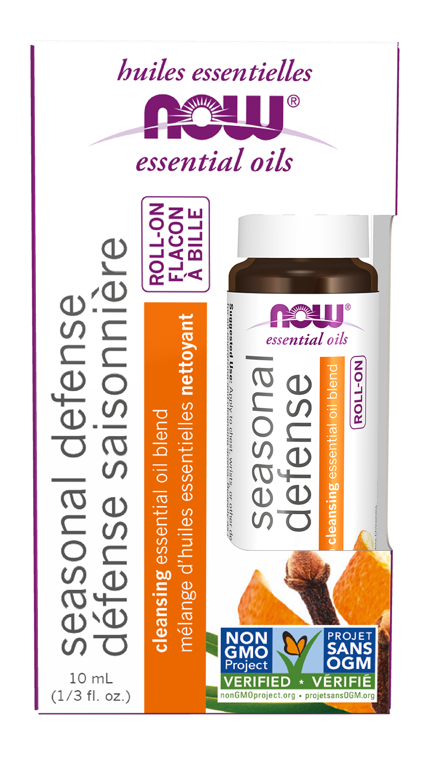 NOW Essential Oils, Seasonal Defense Cleansing Roll On,  10 mL