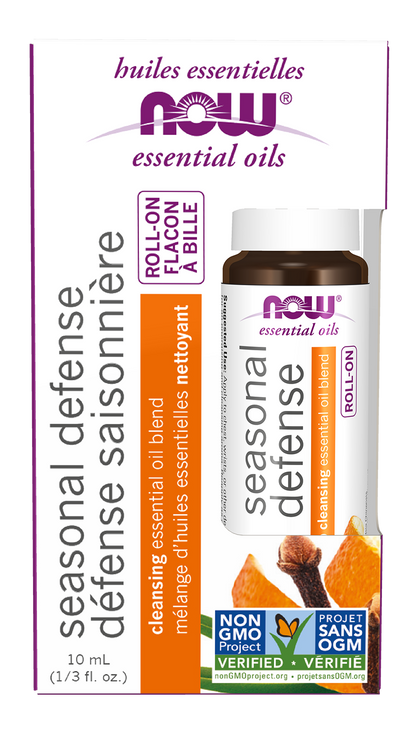 NOW Essential Oils, Seasonal Defense Cleansing Roll On,  10 mL