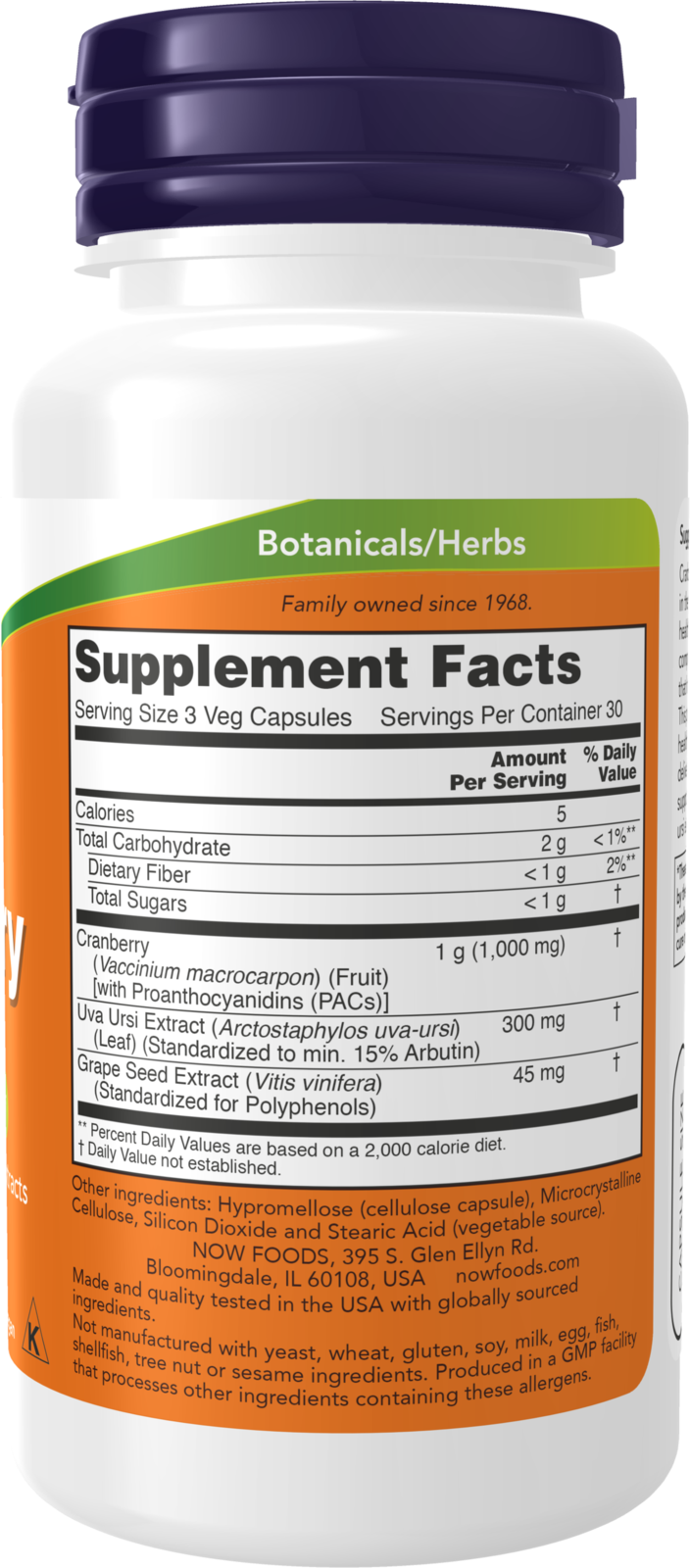 NOW Supplements, Cranberry with PACs, plus Uva Ursi, 90 Veg Caps
