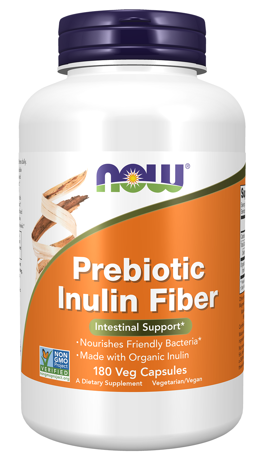 NOW Supplements, Prebiotic Inulin Fiber, Intestinal Support*, Nourishes Friendly Bacteria*, Made wit