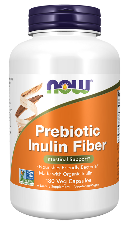 NOW Supplements, Prebiotic Inulin Fiber, Intestinal Support*, Nourishes Friendly Bacteria*, Made wit