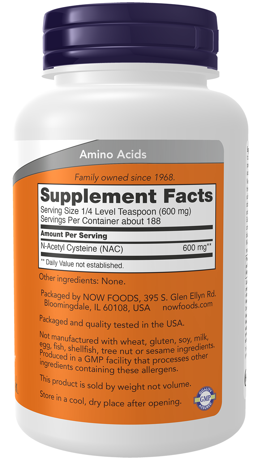 NOW Supplements, NAC 600 mg Pure Powder, Immune System Function* 4 oz