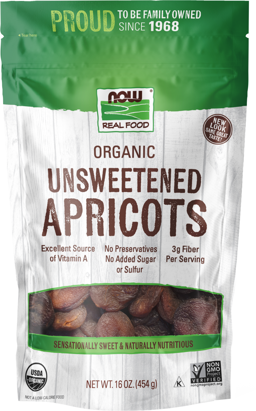 NOW Foods, Organic Dried Apricots, Unsweetened, No Preservatives, 16 oz