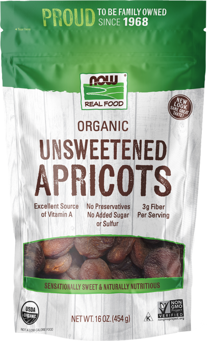 NOW Foods, Organic Dried Apricots, Unsweetened, No Preservatives, 16 oz