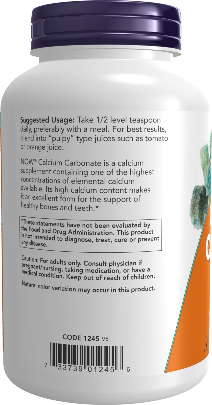 NOW Supplements, Calcium Carbonate Powder, Supports Bone Health*, 12 oz