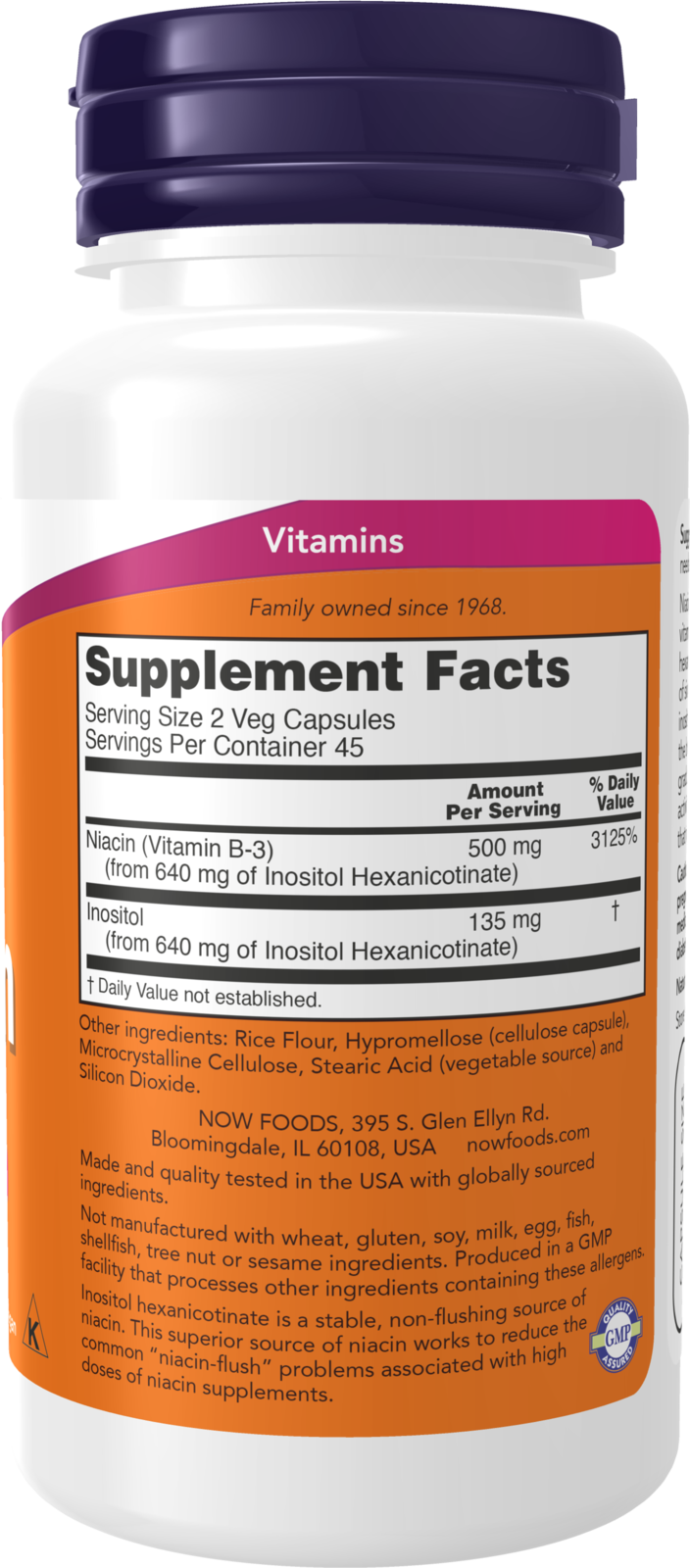 NOW Supplements, Niacin (Vitamin B-3) 250 mg, Flush-Free, 90 Veg Caps