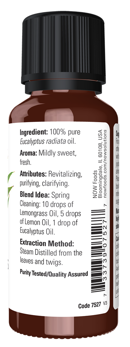 NOW Essential Oils, Eucalyptus Radiata Oil, Steam Distilled, 1 fl. oz