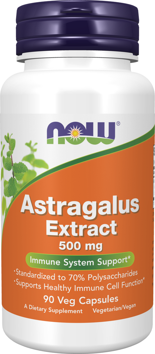 NOW Supplements, Astragalus Extract 500 mg, 90 Veg Caps