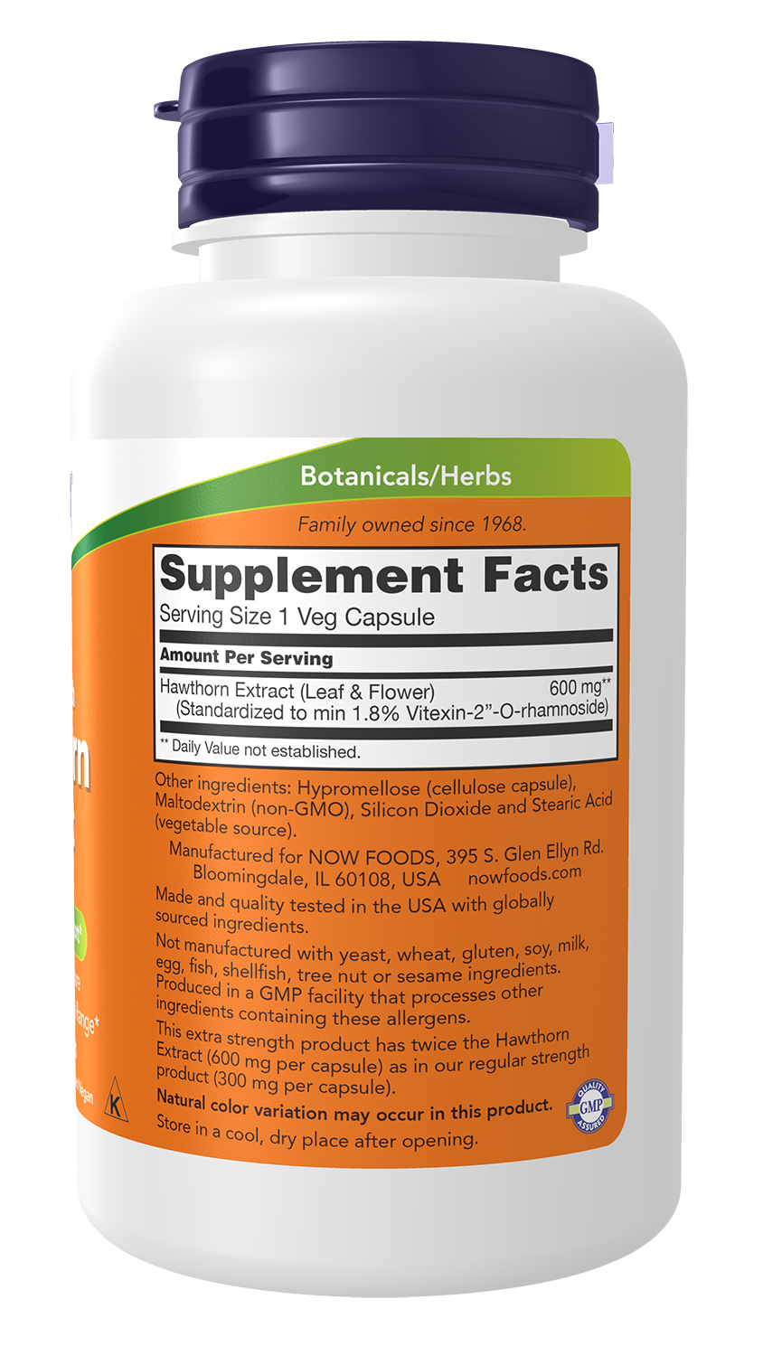 NOW Supplements, Hawthorn Extract 600 mg, Extra Strength, 90 Veg Caps