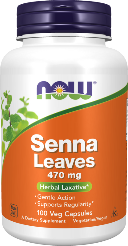 NOW Supplements, Senna Leaves 470 mg, Supports Regularity*, 100 Veg Caps