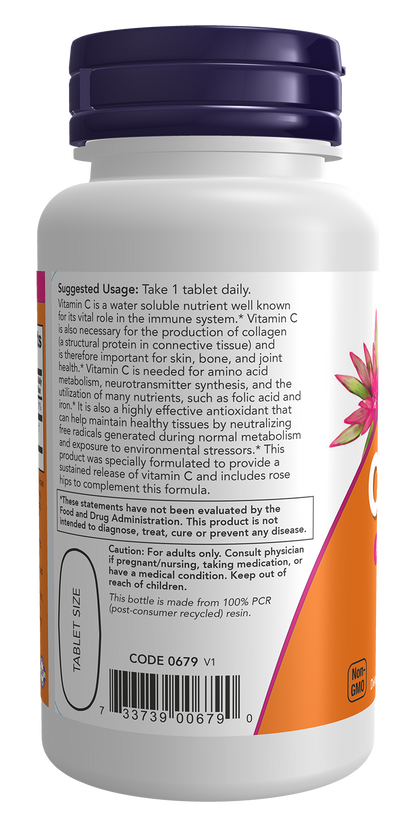 NOW Supplements, Vitamin C-1,000 with Rose Hips, Sustained Release, Antioxidant Protection*, 60 Tablets