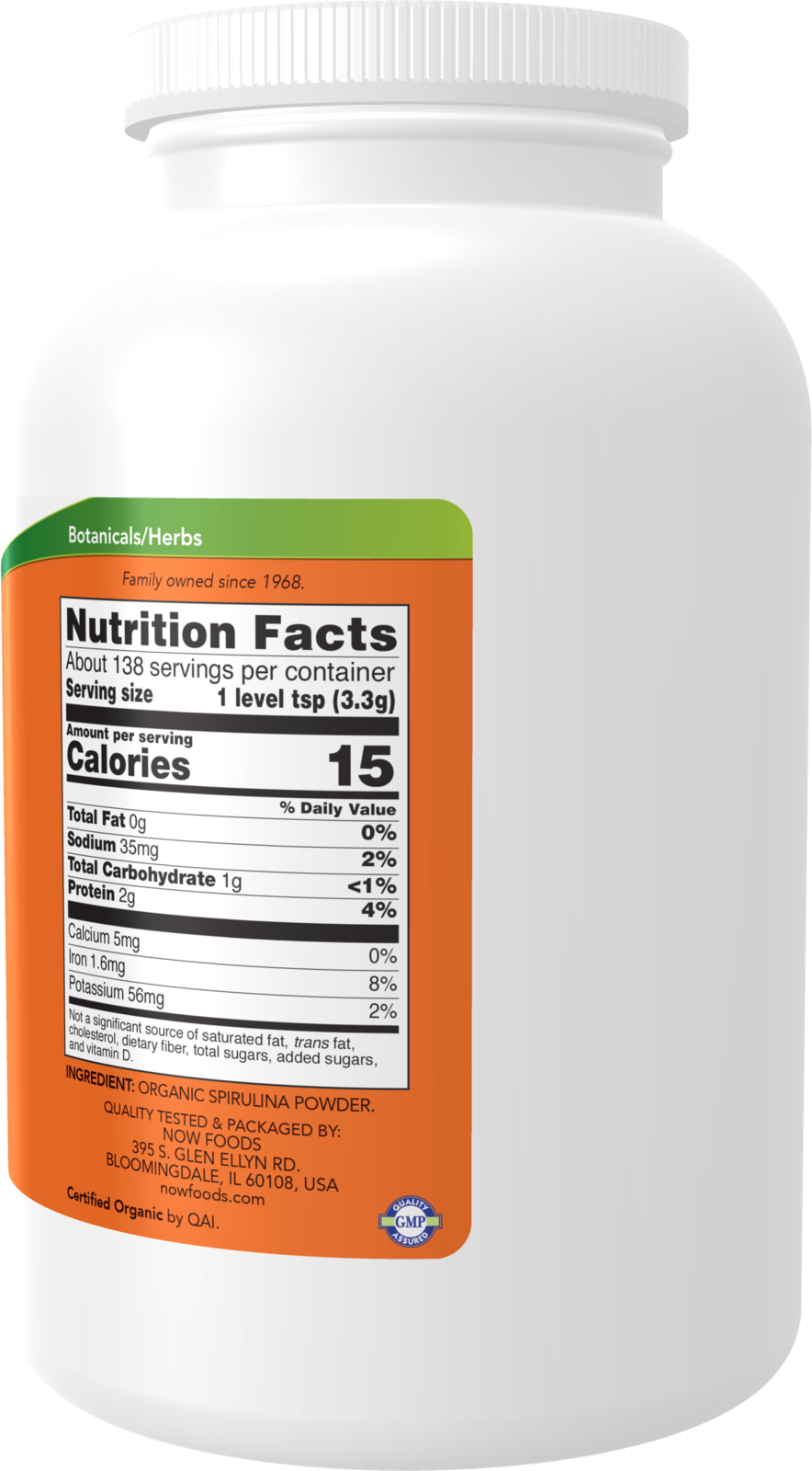 NOW Supplements, Organic Spirulina Powder, 1 lb