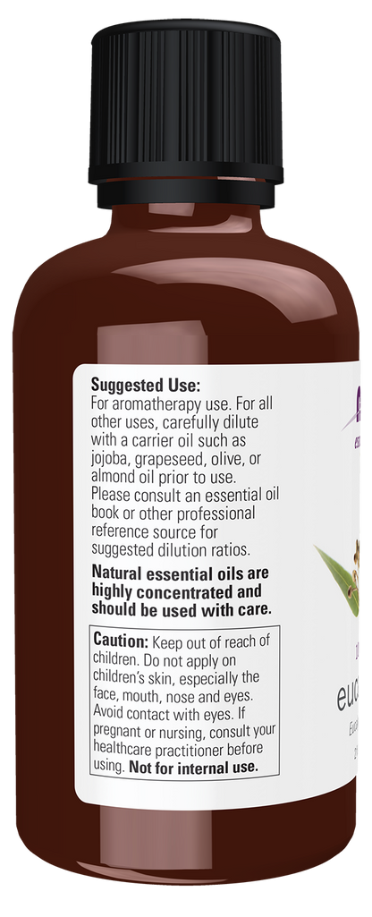 NOW Essential Oils, Eucalyptus Oil, Undiluted, Steam Distilled, 2 fl. oz