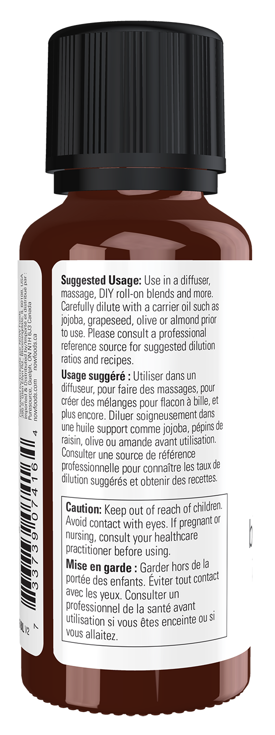 NOW Essential Oils, Black Pepper Oil, Undiluted, Steam Distilled, 1 fl. oz