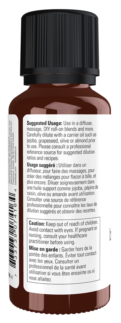 NOW Essential Oils, Black Pepper Oil, Undiluted, Steam Distilled, 1 fl. oz