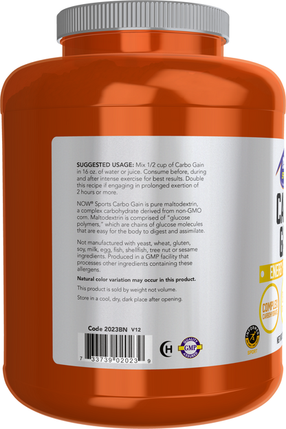 NOW Sports, Carbo Gain Powder, Complex Carb, Energy Production, 8 lbs
