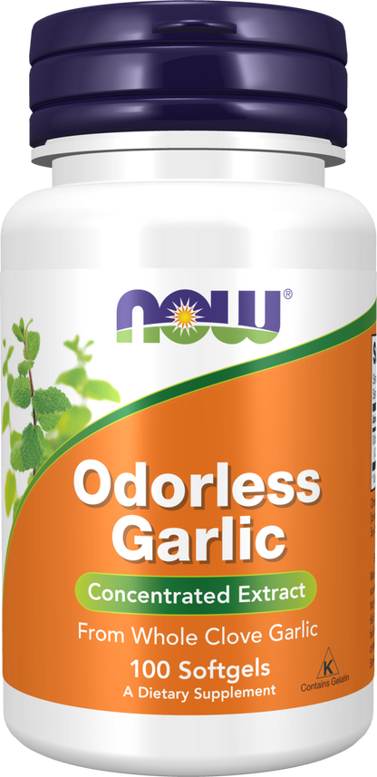 NOW Supplements, Odorless Garlic, Concentrated Extract, 100 Softgels