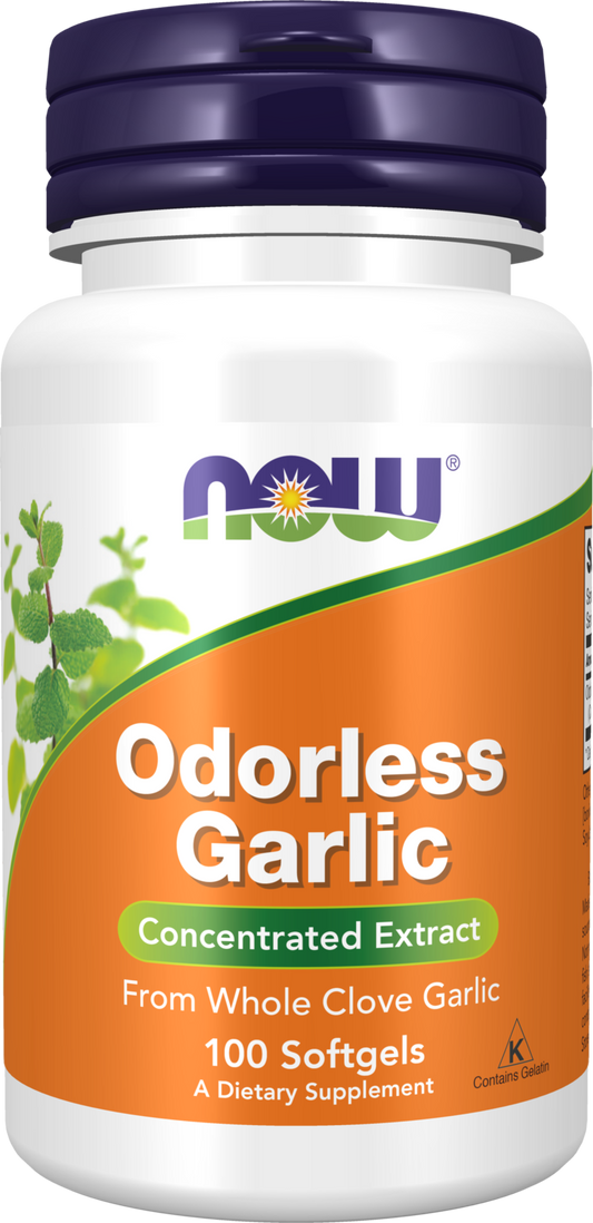 NOW Supplements, Odorless Garlic, Concentrated Extract, 100 Softgels