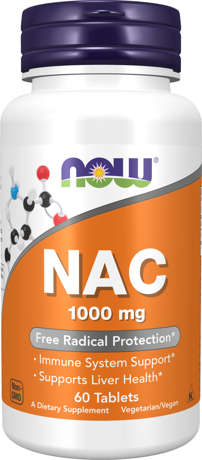 NOW Supplements, NAC 1,000 mg, Free Radical Protection*, 60 Tablets