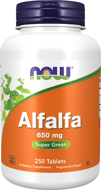 NOW Supplements, Alfalfa 650 mg, Super Green, 250 Tabs