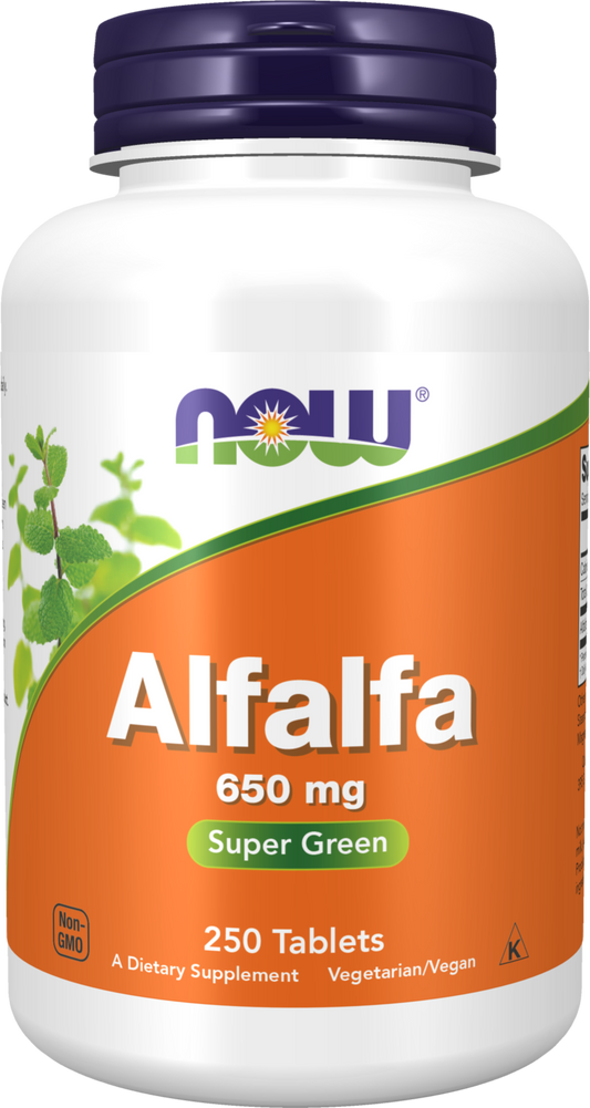 NOW Supplements, Alfalfa 650 mg, Super Green, 250 Tabs