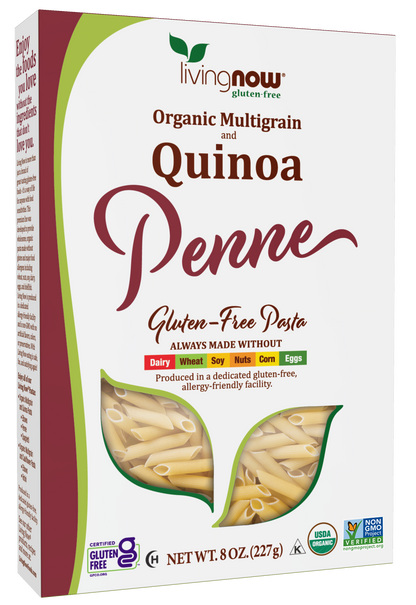 NOW Foods, Organic Quinoa Penne, Gluten-Free, Quinoa and Rice Pasta, 8 oz