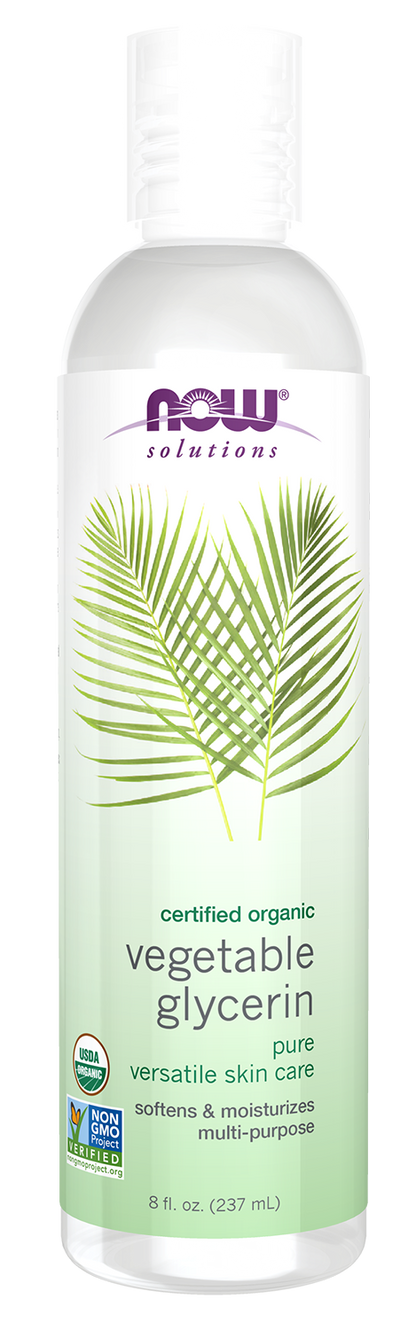 NOW Solutions, Organic Vegetable Glycerin Oil, Multi-Purpose, 8 fl. oz