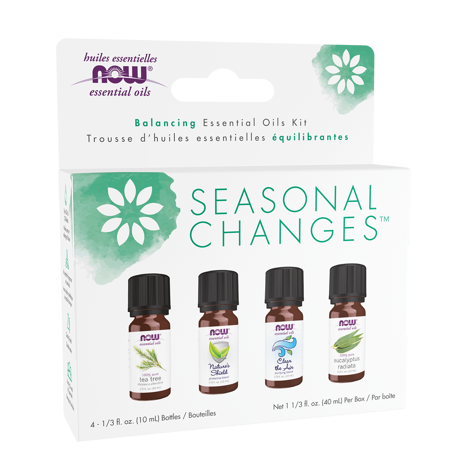 NOW Essential Oils, Seasonal Changes Balancing Aromatherapy Kit, 4x 10mL