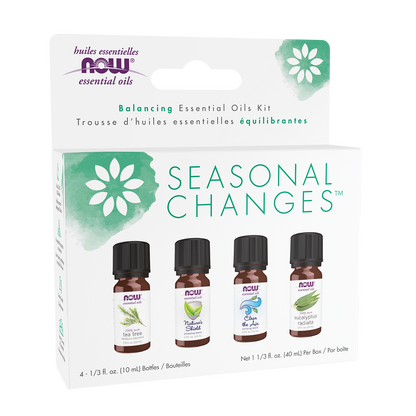 NOW Essential Oils, Seasonal Changes Balancing Aromatherapy Kit, 4x 10mL