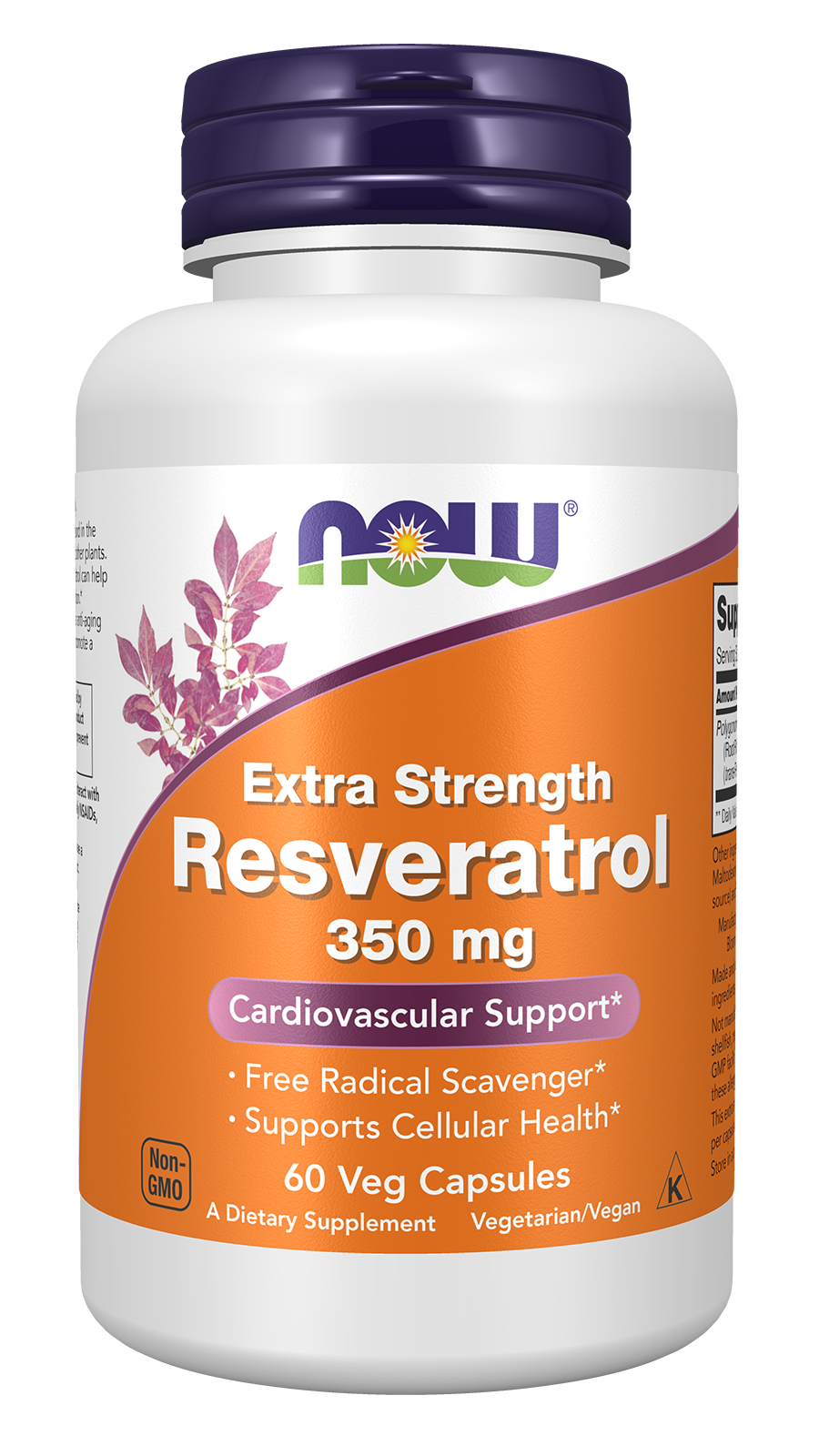 NOW Supplements, Resveratrol 350mg, Extra Strength, 60 Veg Caps