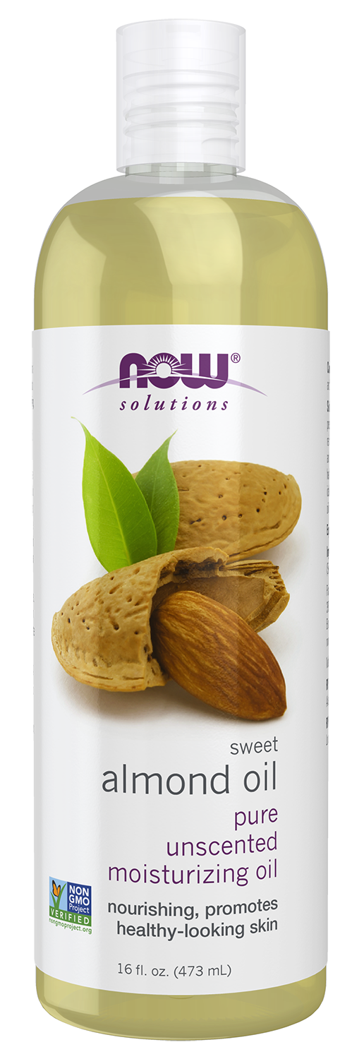 NOW Solutions Sweet Almond Oil, Moisturizer, Unscented, 16 fl. oz