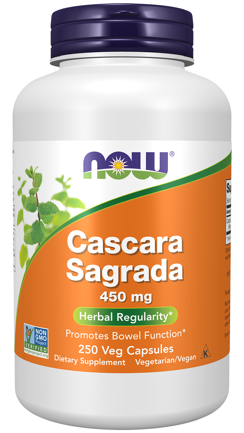 NOW Supplements, Cascara Sagrada 450 mg, Herbal Regularity*, 250 Veg Caps