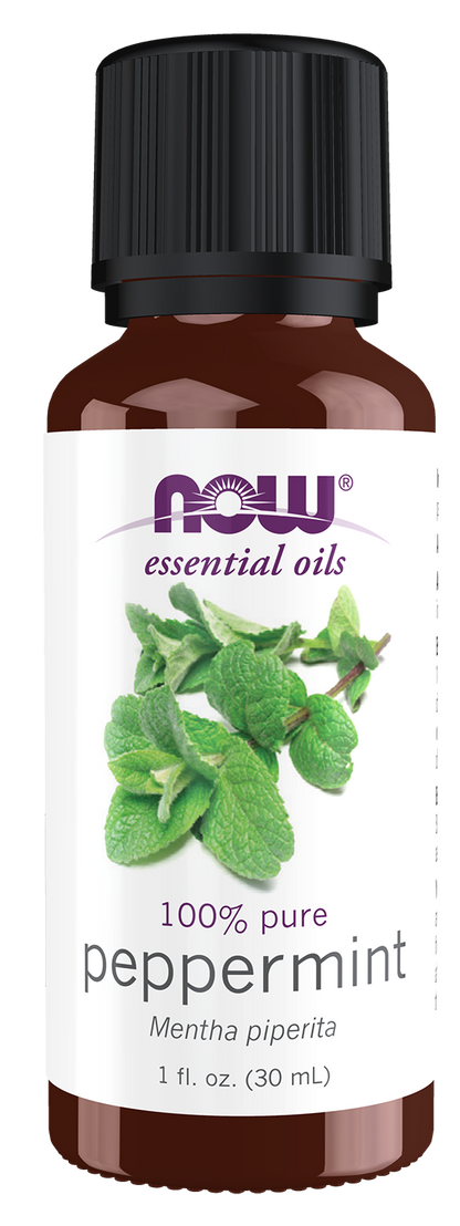 NOW Essential Oils, Peppermint Oil, Steam Distilled, Undiluted, 1 fl. oz
