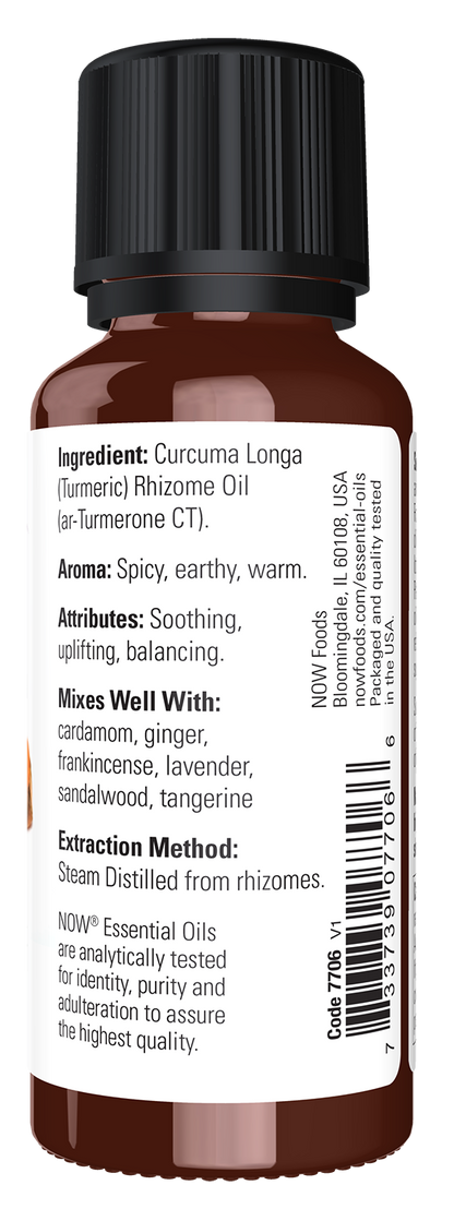 NOW Essential Oils, Turmeric Oil, Undiluted, Steam Distilled, 1 fl. oz