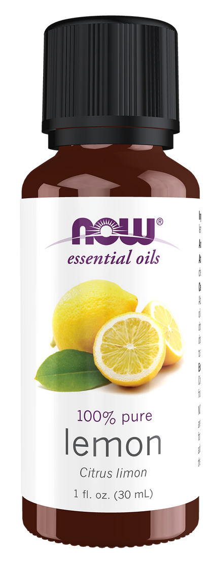 NOW Essential Oils, Lemon Oil, Undiluted, Cold Pressed, 1 fl. oz