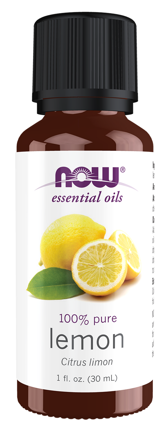 NOW Essential Oils, Lemon Oil, Undiluted, Cold Pressed, 1 fl. oz