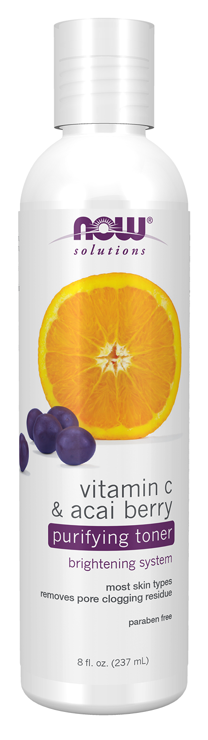NOW Solutions, Vitamin C and Acai Berry Toner, Brightening, 8 fl. oz