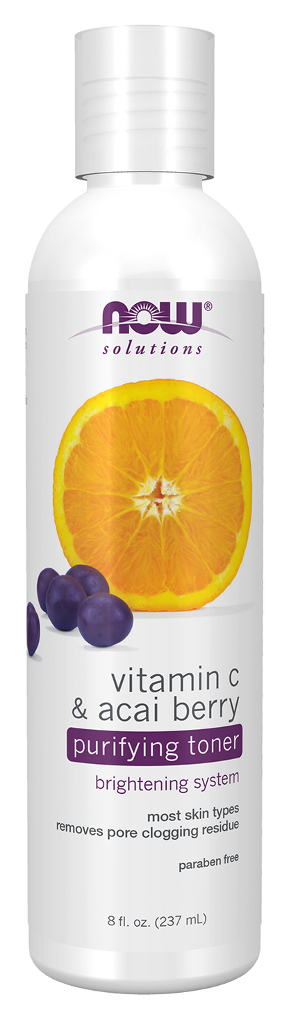 NOW Solutions, Vitamin C and Acai Berry Toner, Brightening, 8 fl. oz