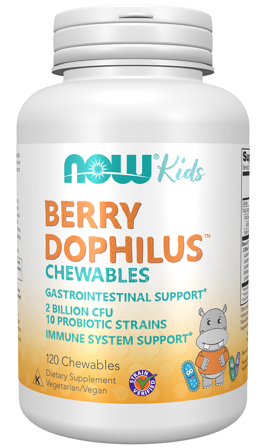 NOW Supplements, BerryDophilus™,  2 Billion., 10 Strains, 120 Chewables