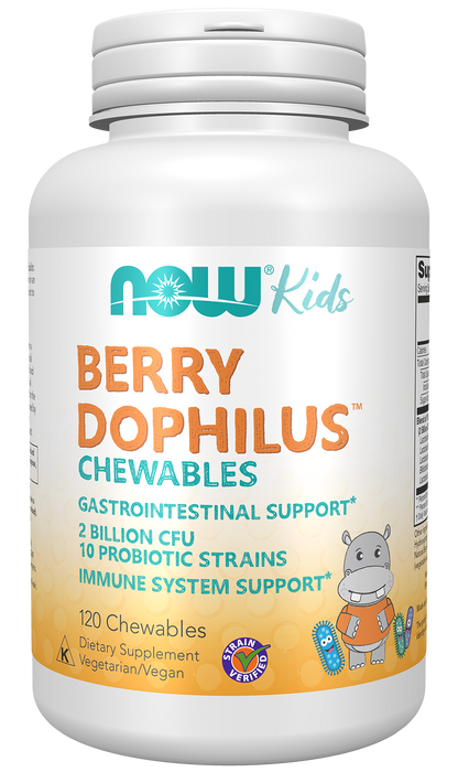 NOW Supplements, BerryDophilus™,  2 Billion., 10 Strains, 120 Chewables