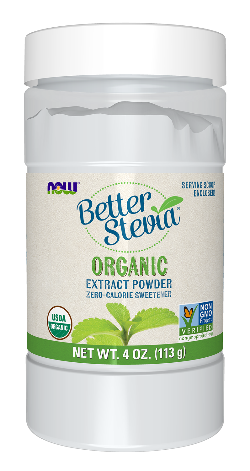 NOW BetterStevia® Organic Zero-Calorie Extract Powder, 4 oz