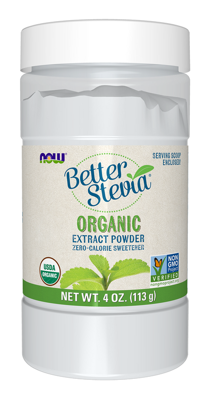 NOW BetterStevia® Organic Zero-Calorie Extract Powder, 4 oz