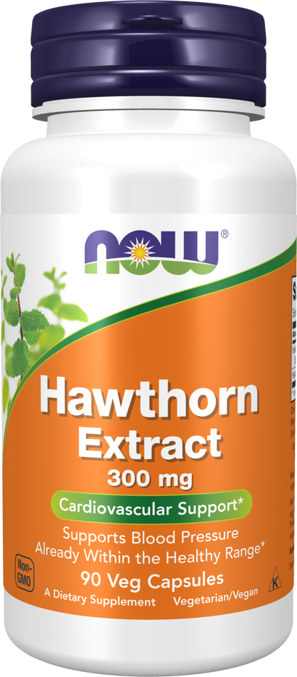 NOW Supplements, Hawthorn Extract 300 mg, 90 Veg Caps